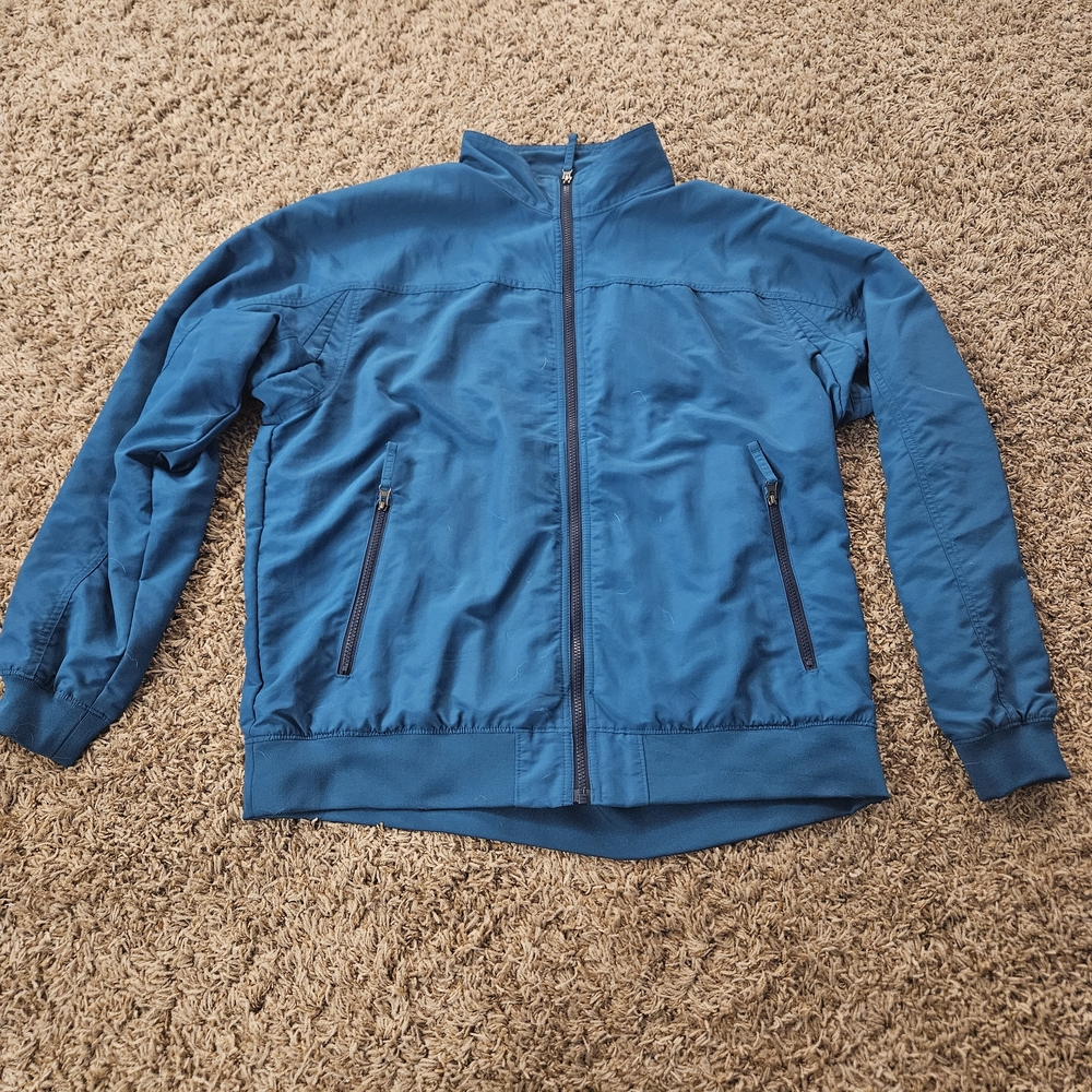 Duluth Trading Jacket Mens Large Blue Teal  Insulated Outdoor Performance Hiking